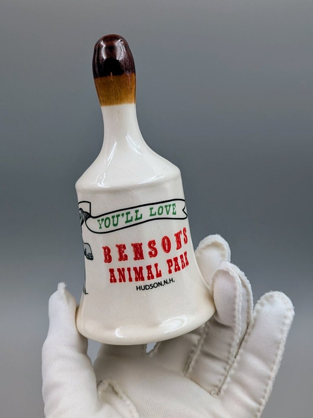 Vintage Benson’s Animal Park Souvenir Bell - New England Roadside Americana